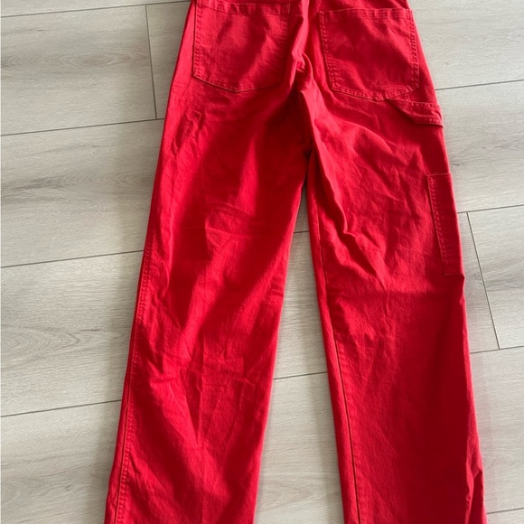 Zara Red Cargo Trouser Pants Jeans For Women Size Small Excellent Condition - Picture 10 of 10